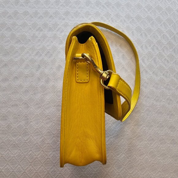 J.Crew Yellow Leather Shoulder Bag – Fall 2013 Collection, Gold Turn-Lock - Picture 4 of 8